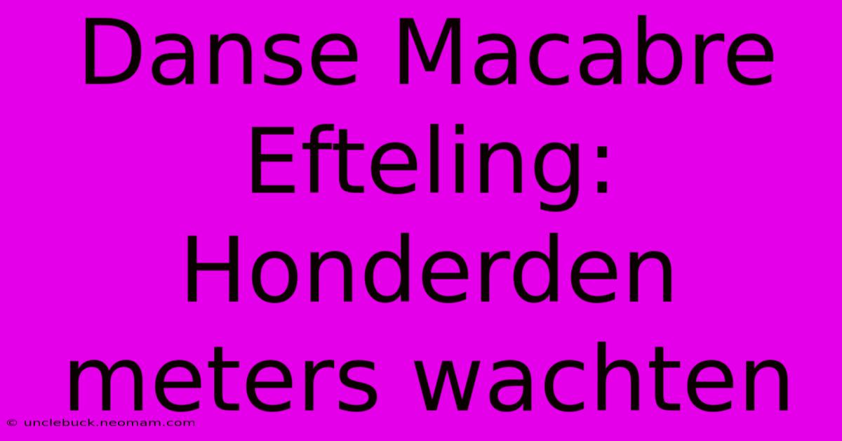 Danse Macabre Efteling: Honderden Meters Wachten