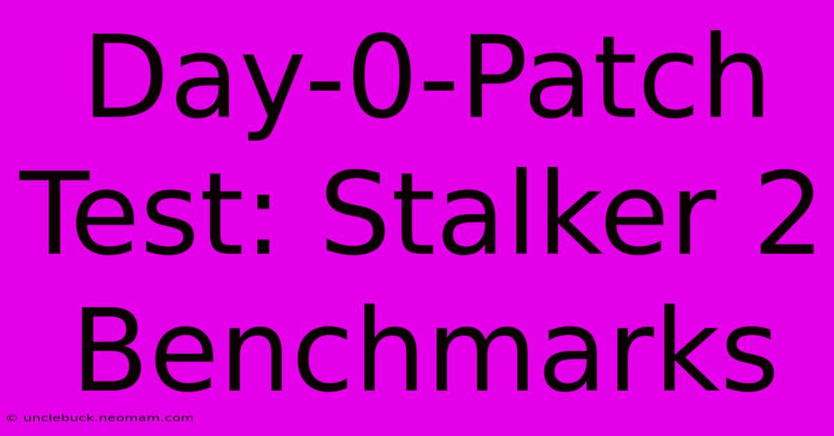 Day-0-Patch Test: Stalker 2 Benchmarks