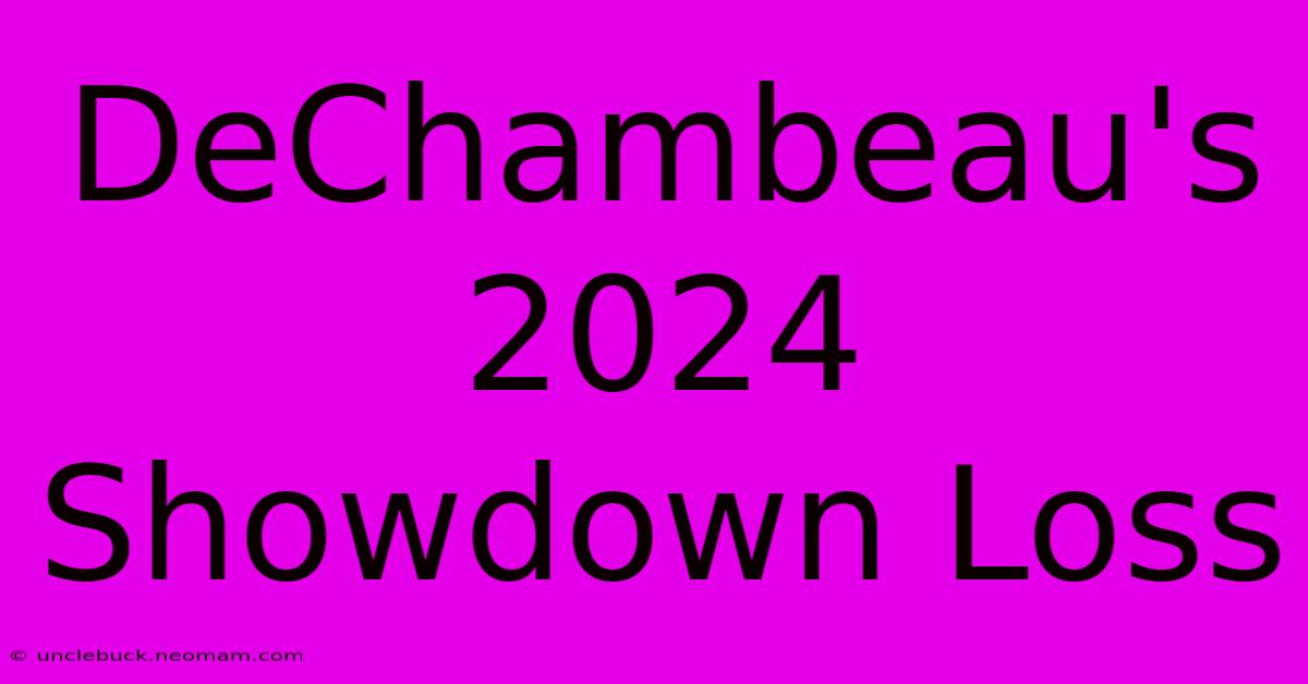 DeChambeau's 2024 Showdown Loss