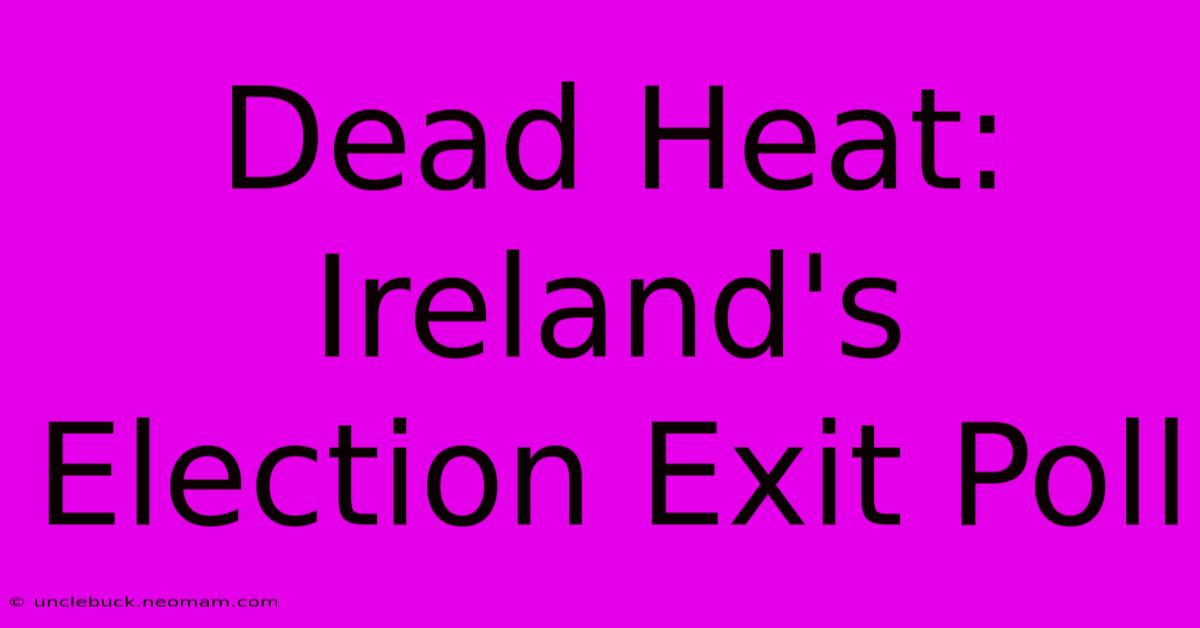 Dead Heat: Ireland's Election Exit Poll