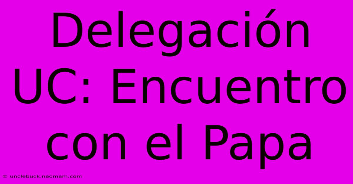 Delegación UC: Encuentro Con El Papa