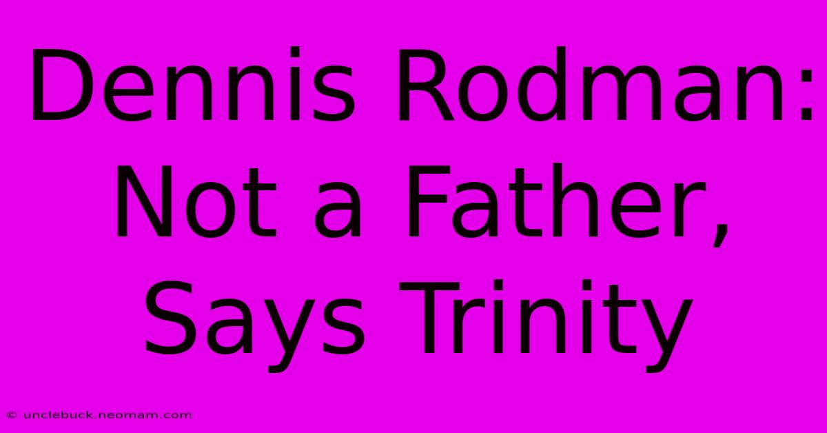 Dennis Rodman: Not A Father, Says Trinity