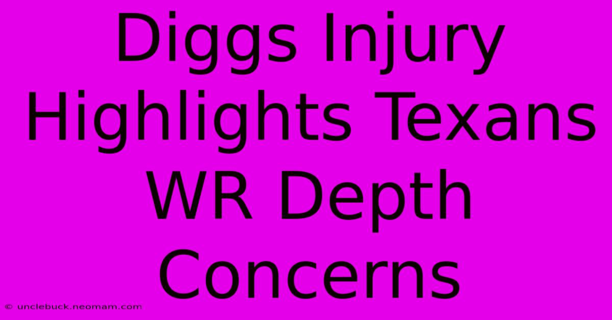 Diggs Injury Highlights Texans WR Depth Concerns 