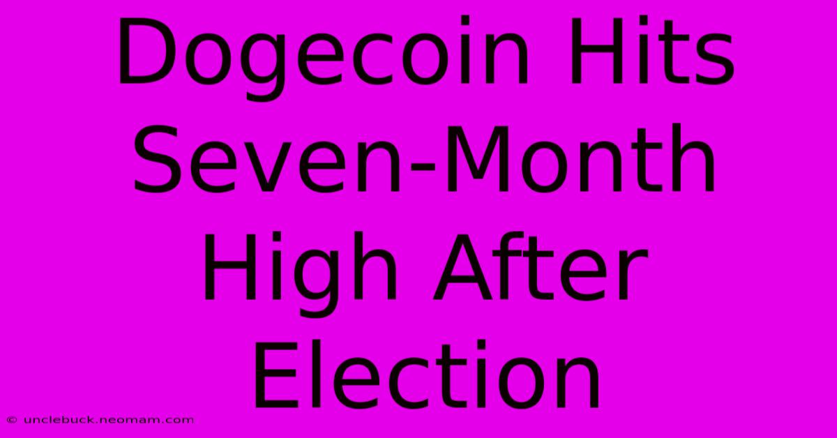 Dogecoin Hits Seven-Month High After Election