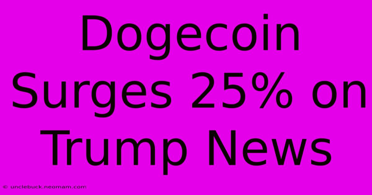 Dogecoin Surges 25% On Trump News