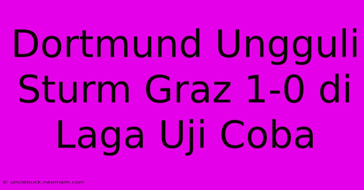 Dortmund Ungguli Sturm Graz 1-0 Di Laga Uji Coba