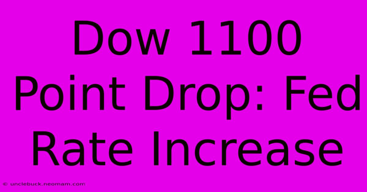 Dow 1100 Point Drop: Fed Rate Increase