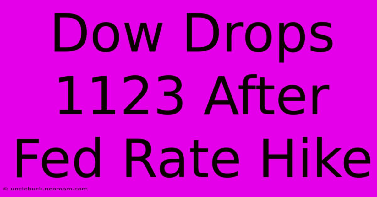 Dow Drops 1123 After Fed Rate Hike