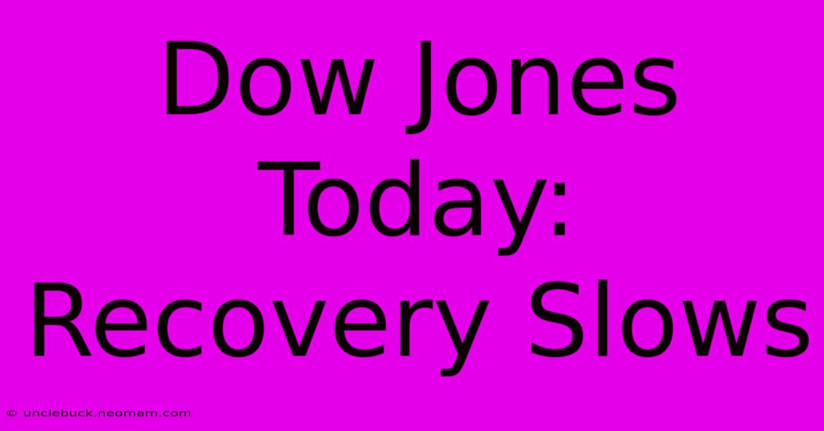 Dow Jones Today: Recovery Slows