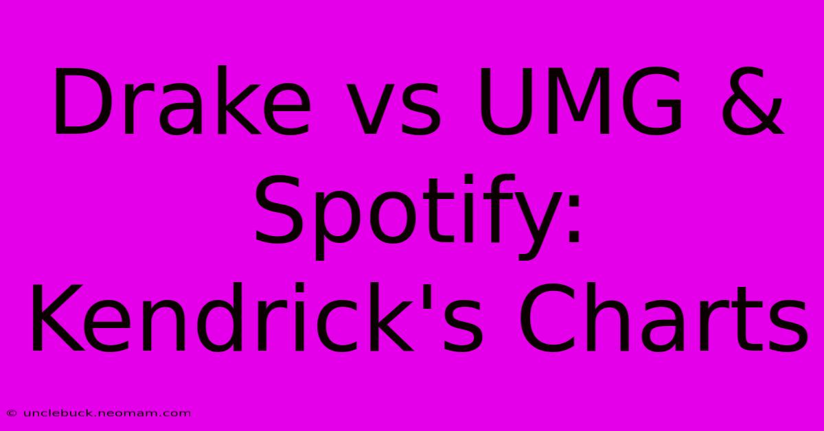 Drake Vs UMG & Spotify: Kendrick's Charts