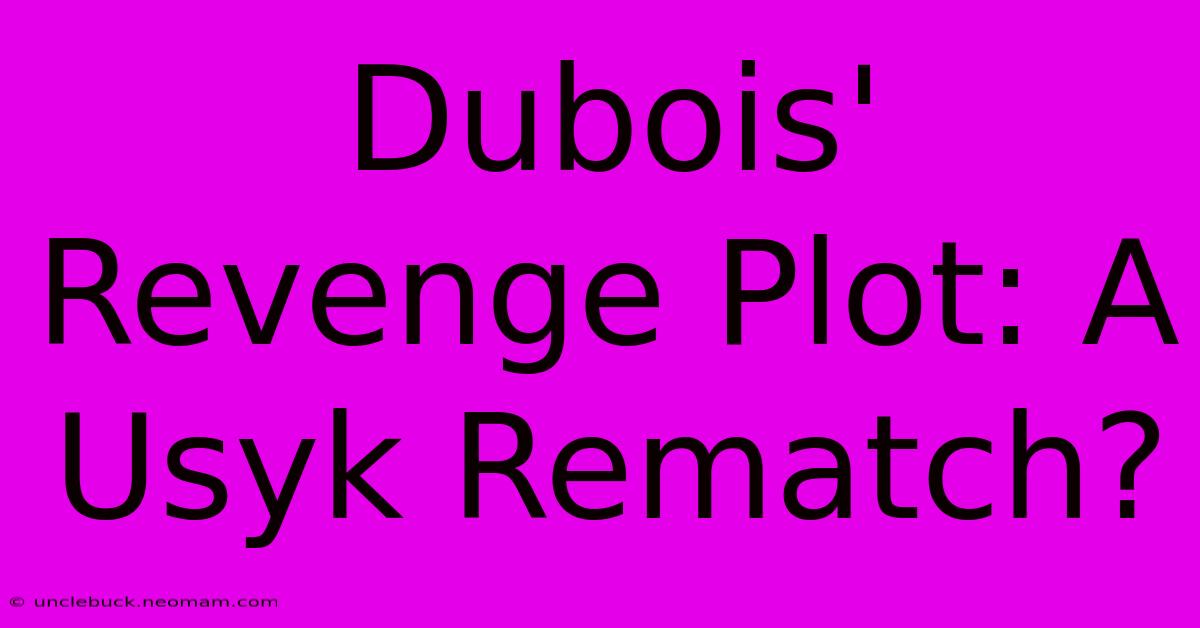 Dubois' Revenge Plot: A Usyk Rematch?