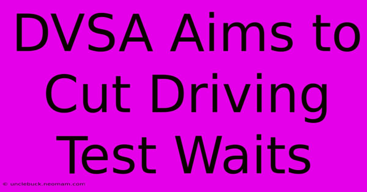 DVSA Aims To Cut Driving Test Waits