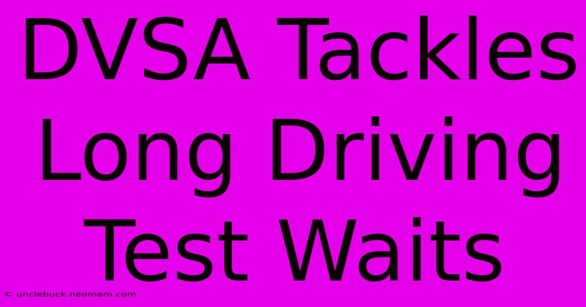 DVSA Tackles Long Driving Test Waits