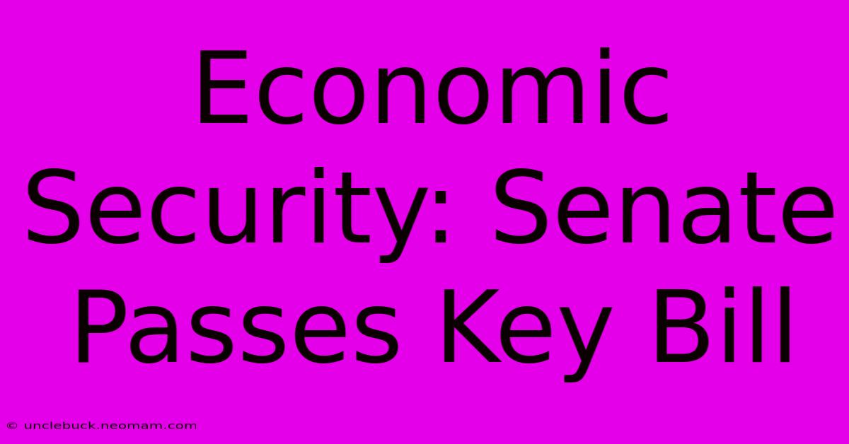 Economic Security: Senate Passes Key Bill