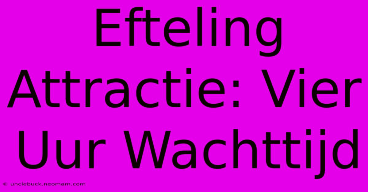 Efteling Attractie: Vier Uur Wachttijd