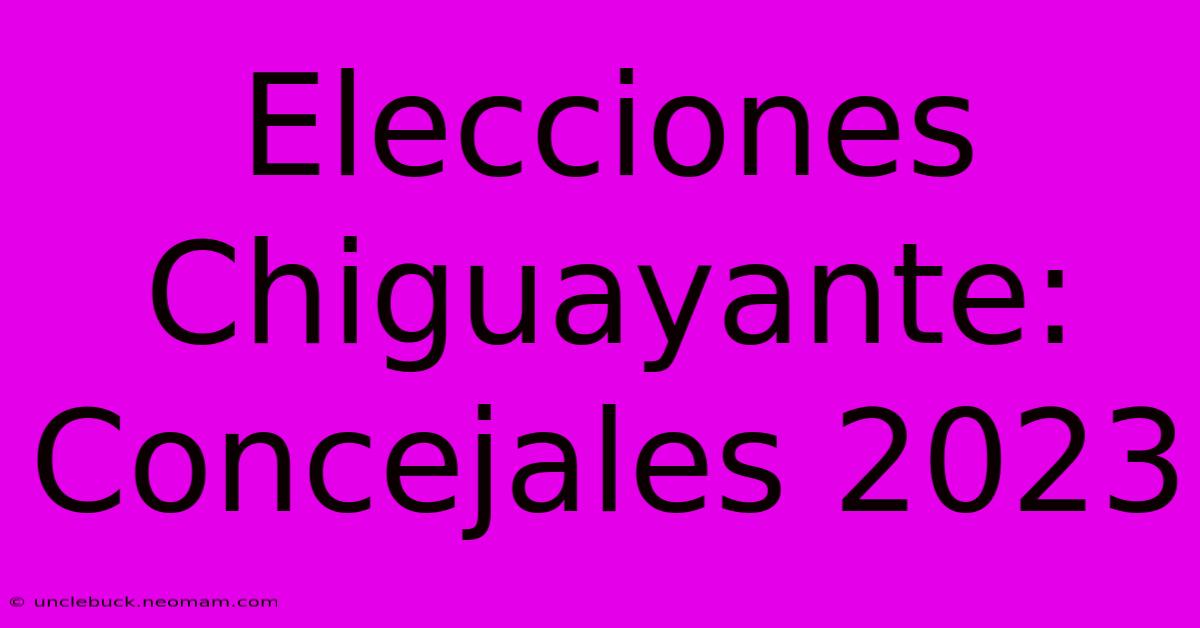 Elecciones Chiguayante: Concejales 2023