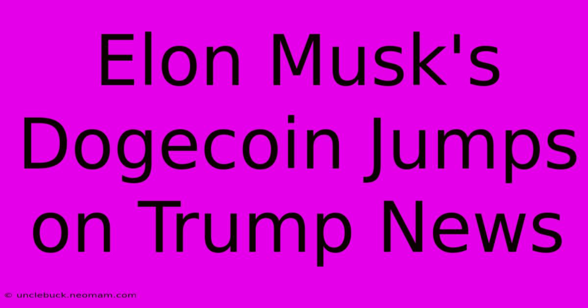 Elon Musk's Dogecoin Jumps On Trump News