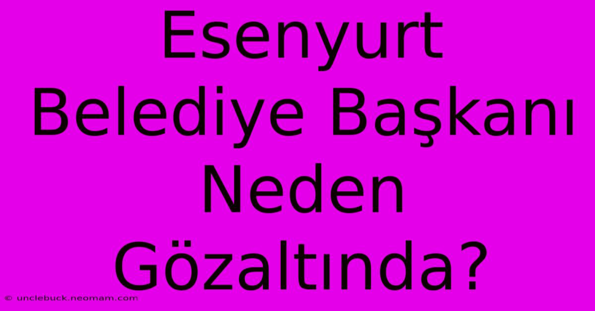 Esenyurt Belediye Başkanı Neden Gözaltında?