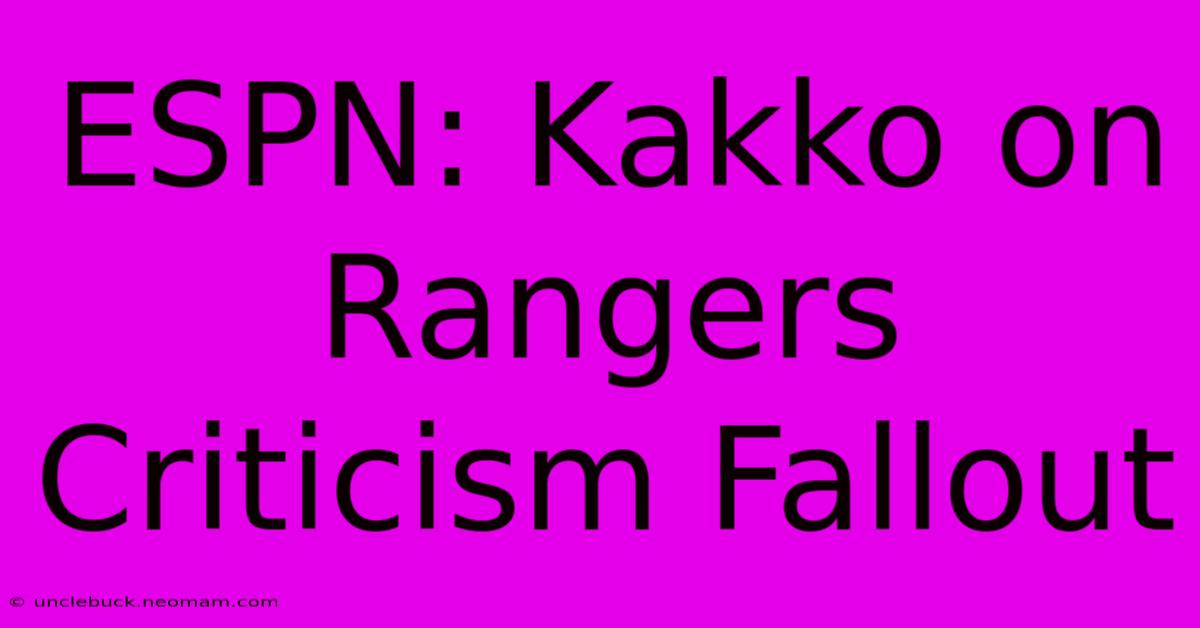 ESPN: Kakko On Rangers Criticism Fallout