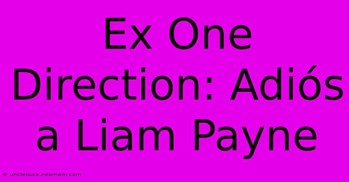 Ex One Direction: Adiós A Liam Payne