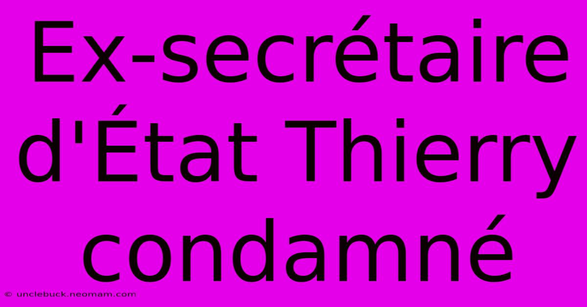 Ex-secrétaire D'État Thierry Condamné