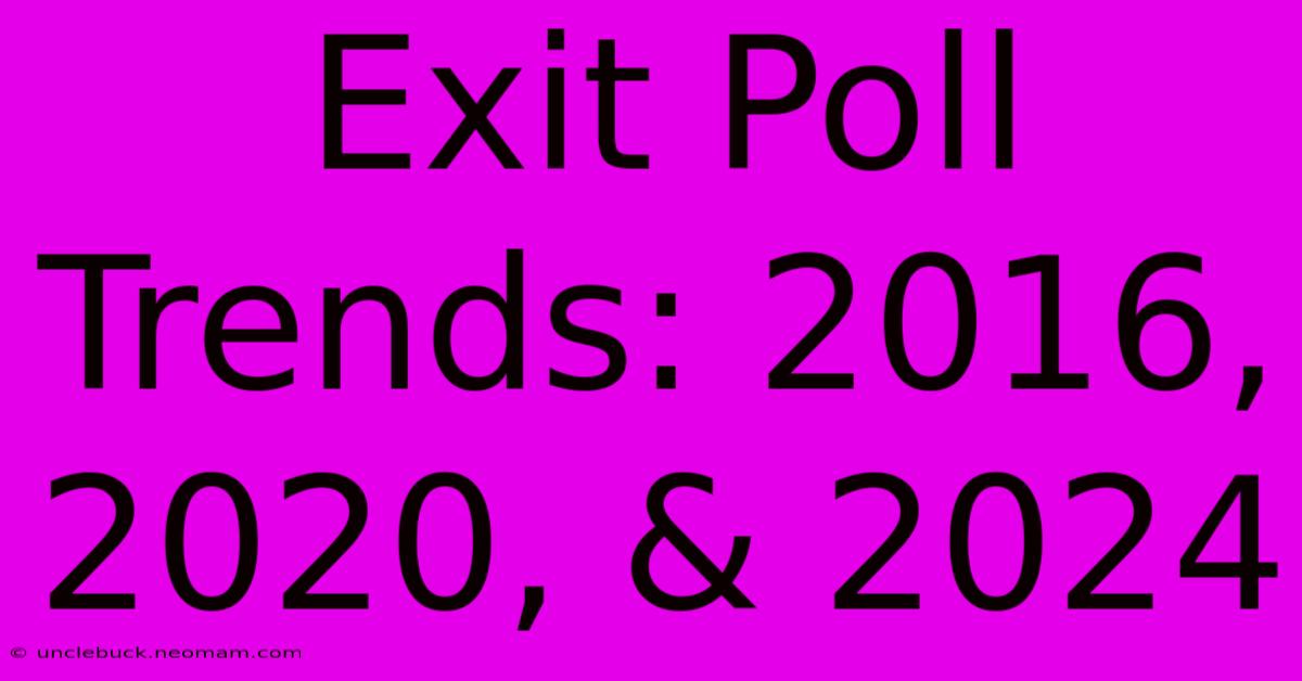 Exit Poll Trends: 2016, 2020, & 2024