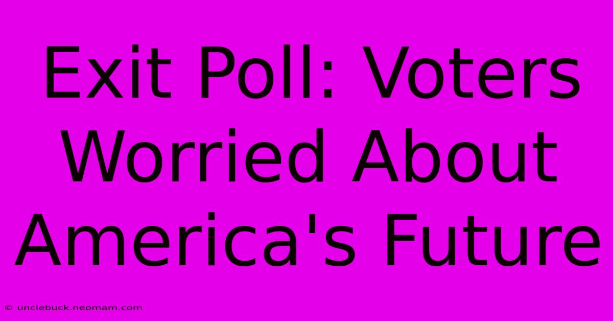 Exit Poll: Voters Worried About America's Future