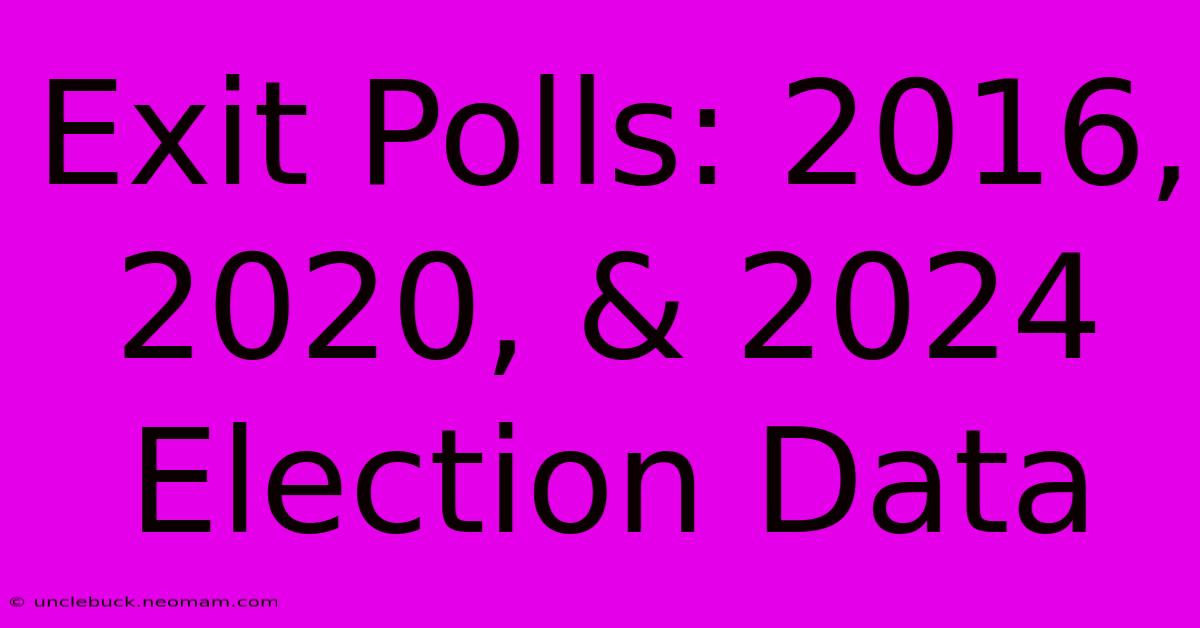 Exit Polls: 2016, 2020, & 2024 Election Data 