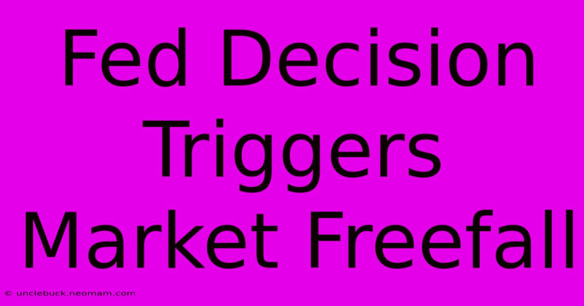 Fed Decision Triggers Market Freefall