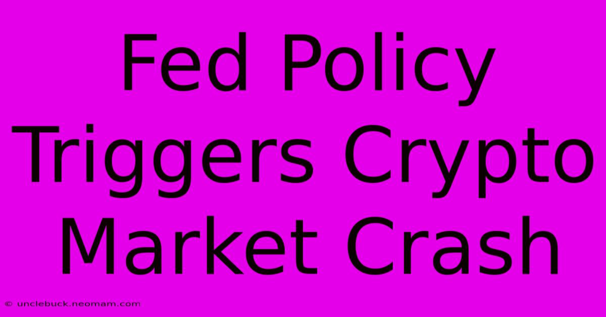 Fed Policy Triggers Crypto Market Crash