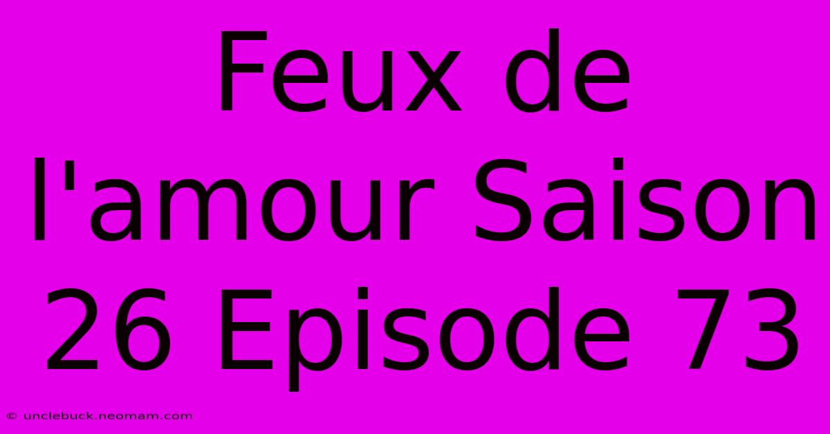 Feux De L'amour Saison 26 Episode 73