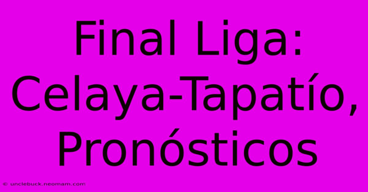 Final Liga: Celaya-Tapatío, Pronósticos