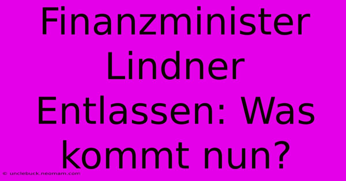 Finanzminister Lindner Entlassen: Was Kommt Nun?