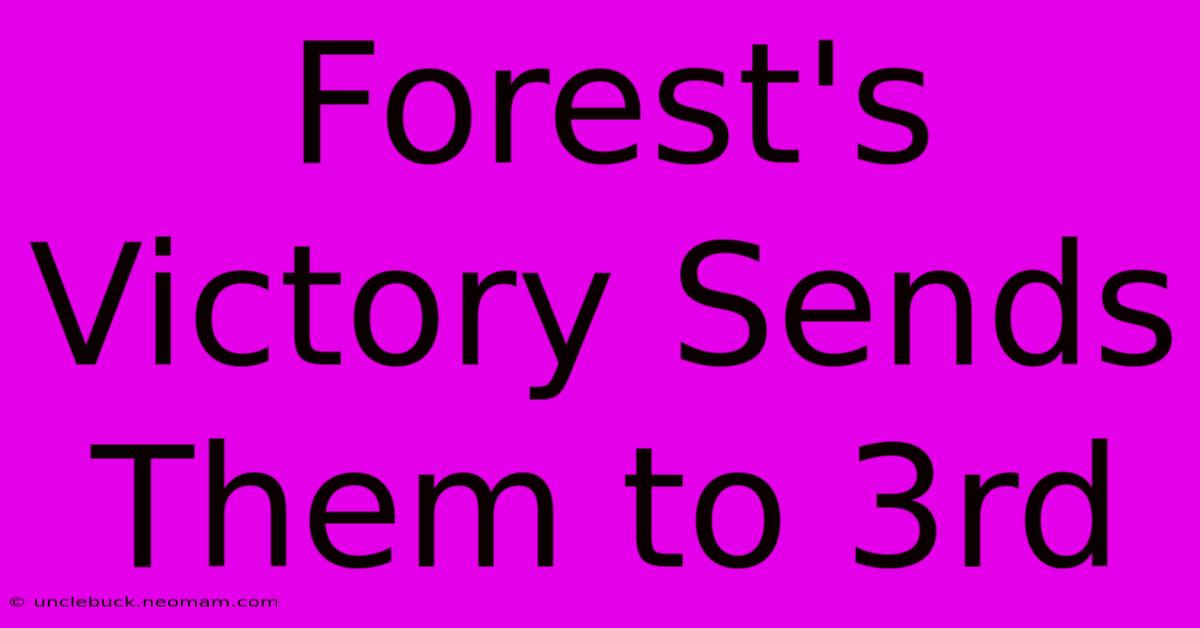 Forest's Victory Sends Them To 3rd