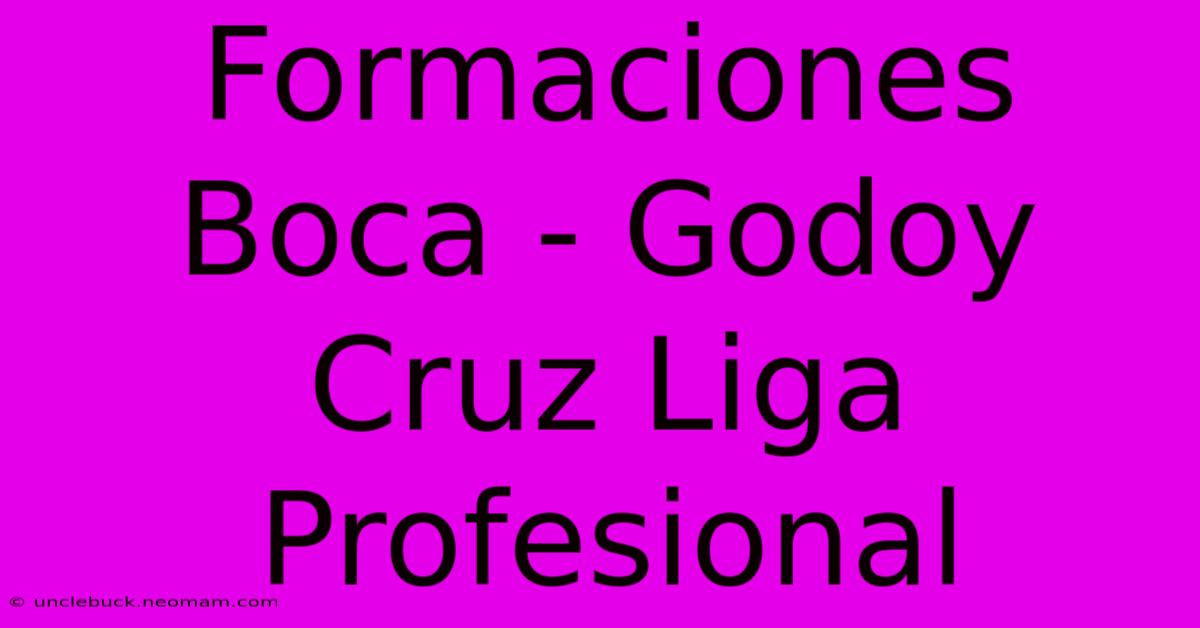 Formaciones Boca - Godoy Cruz Liga Profesional