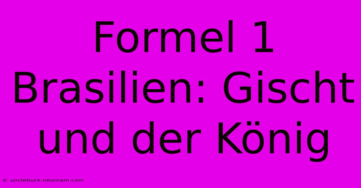 Formel 1 Brasilien: Gischt Und Der König