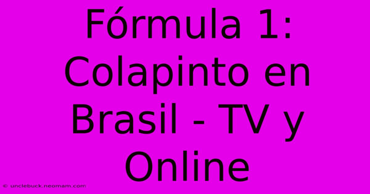 Fórmula 1: Colapinto En Brasil - TV Y Online