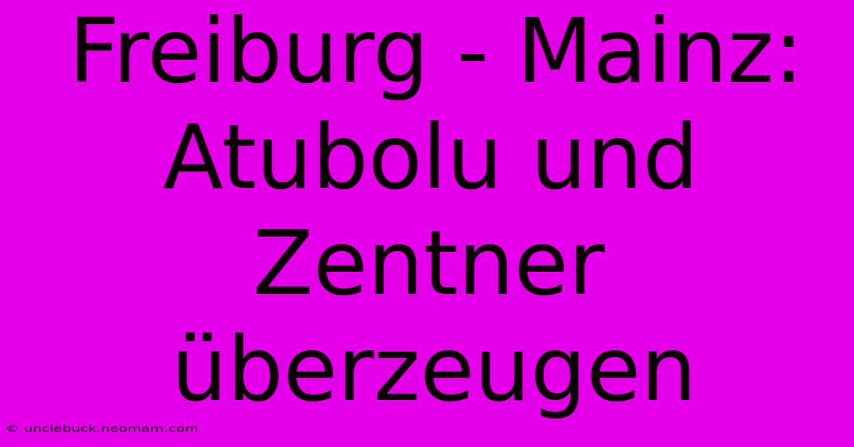 Freiburg - Mainz: Atubolu Und Zentner Überzeugen