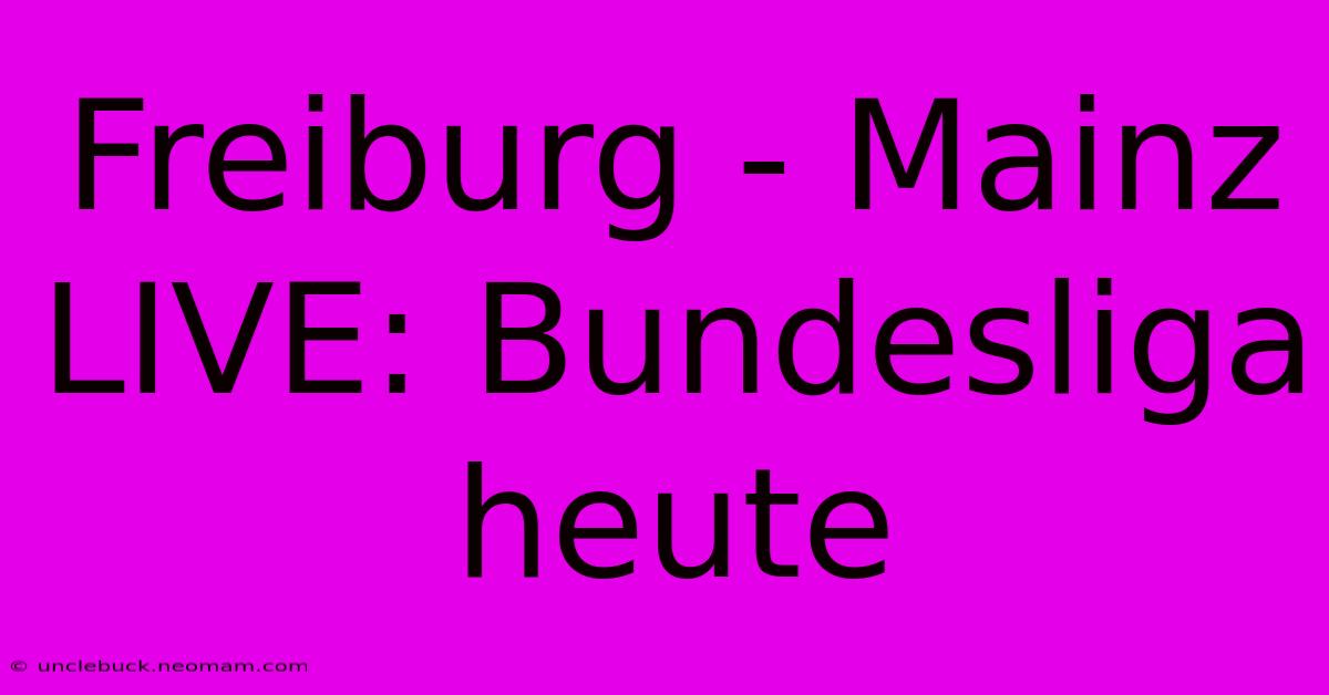 Freiburg - Mainz LIVE: Bundesliga Heute