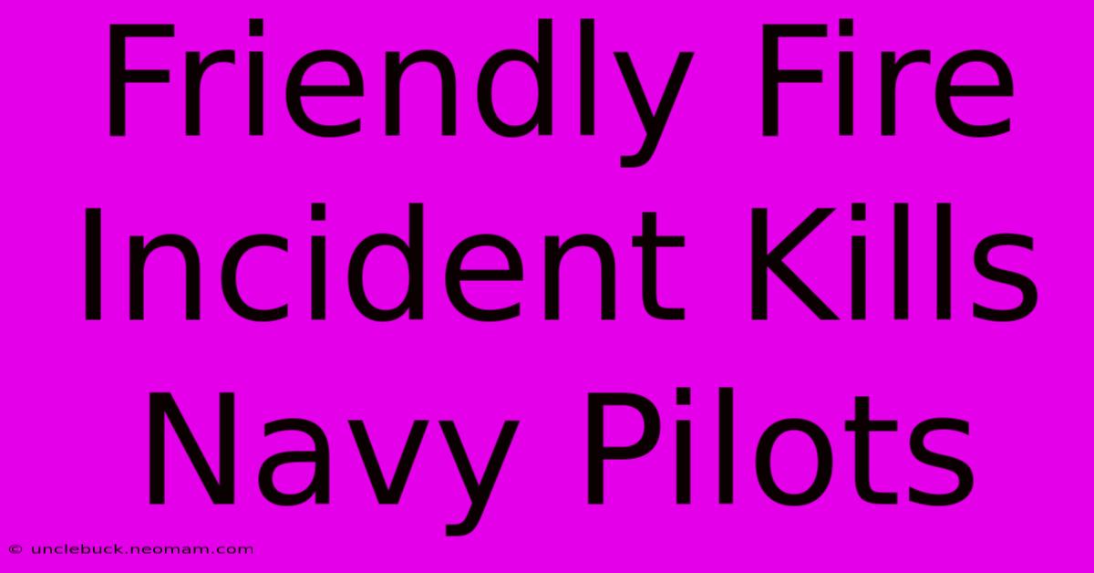 Friendly Fire Incident Kills Navy Pilots