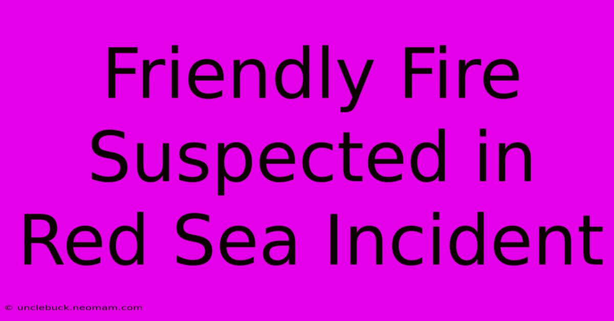 Friendly Fire Suspected In Red Sea Incident