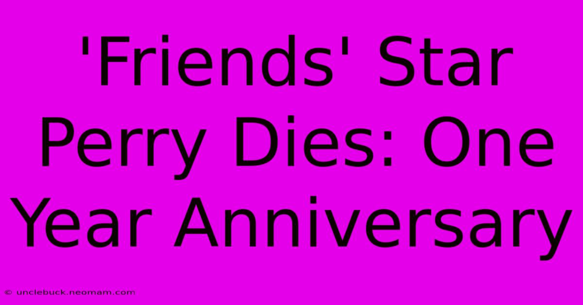 'Friends' Star Perry Dies: One Year Anniversary