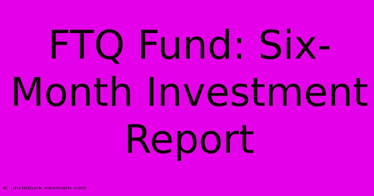 FTQ Fund: Six-Month Investment Report