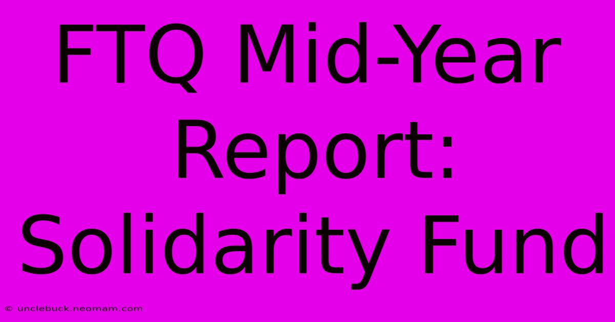 FTQ Mid-Year Report: Solidarity Fund