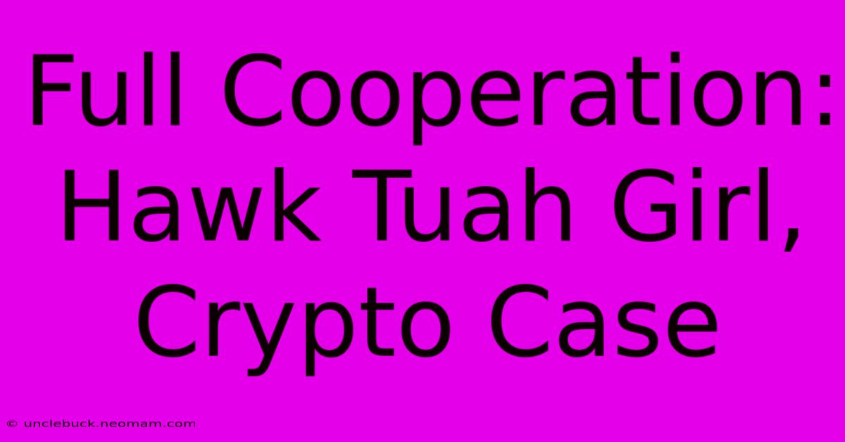 Full Cooperation: Hawk Tuah Girl, Crypto Case