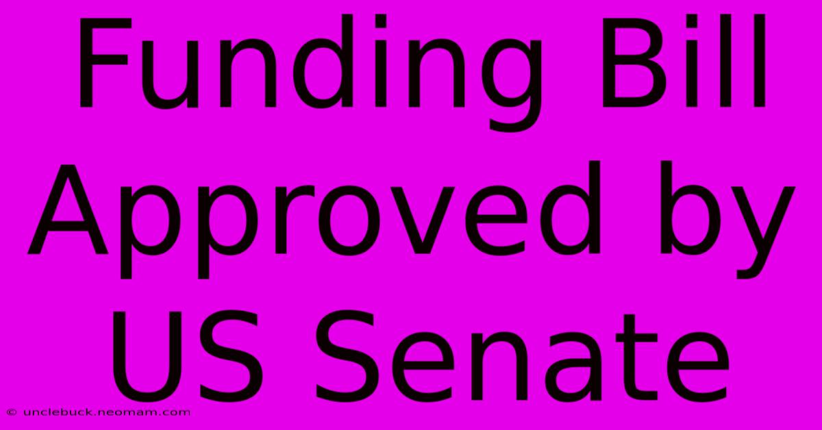 Funding Bill Approved By US Senate