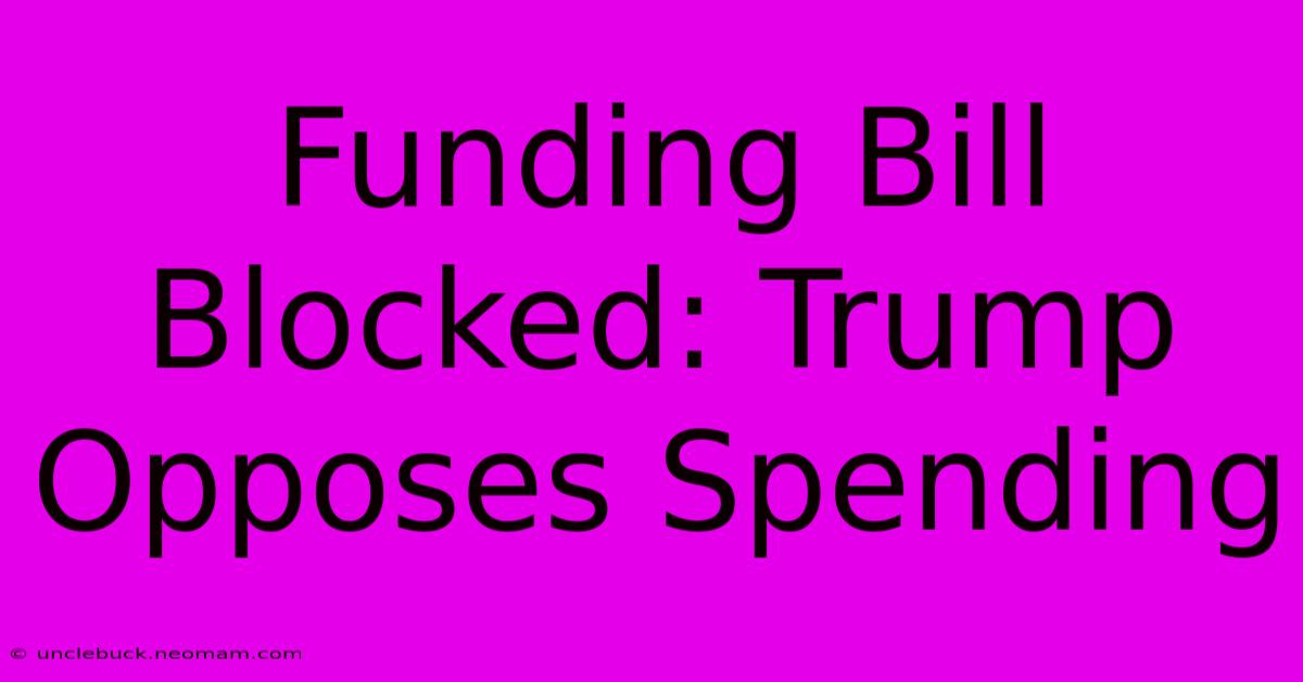 Funding Bill Blocked: Trump Opposes Spending