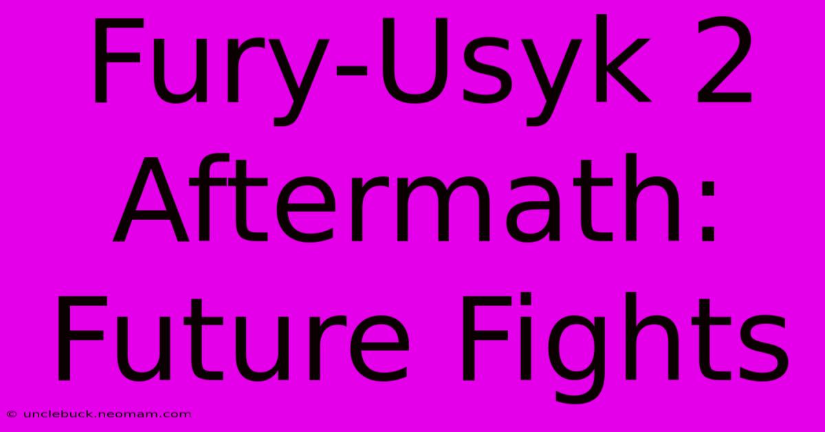 Fury-Usyk 2 Aftermath: Future Fights