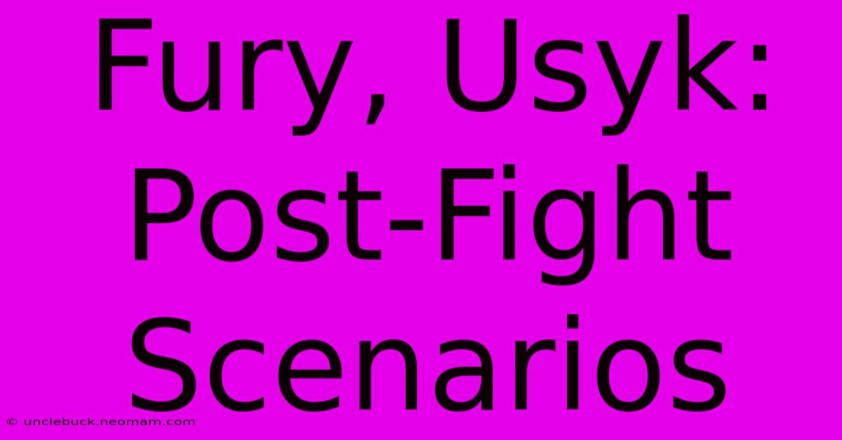 Fury, Usyk: Post-Fight Scenarios