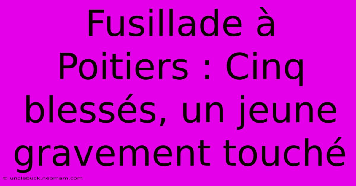 Fusillade À Poitiers : Cinq Blessés, Un Jeune Gravement Touché